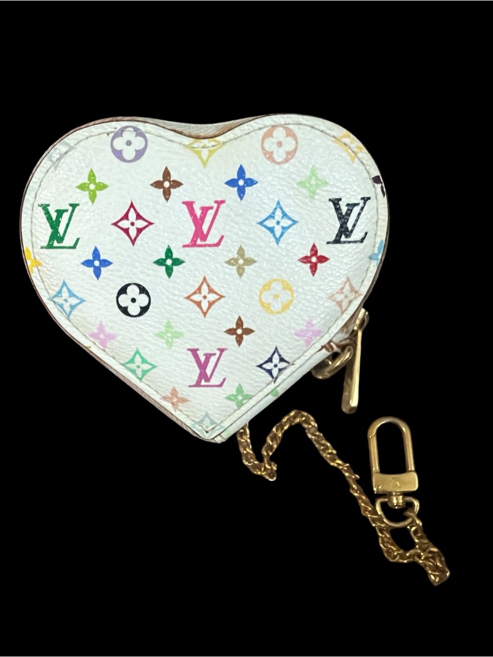 Louis Vuitton Murakami Coeur Heart Coin Purse Bag Charms Vintage Collection